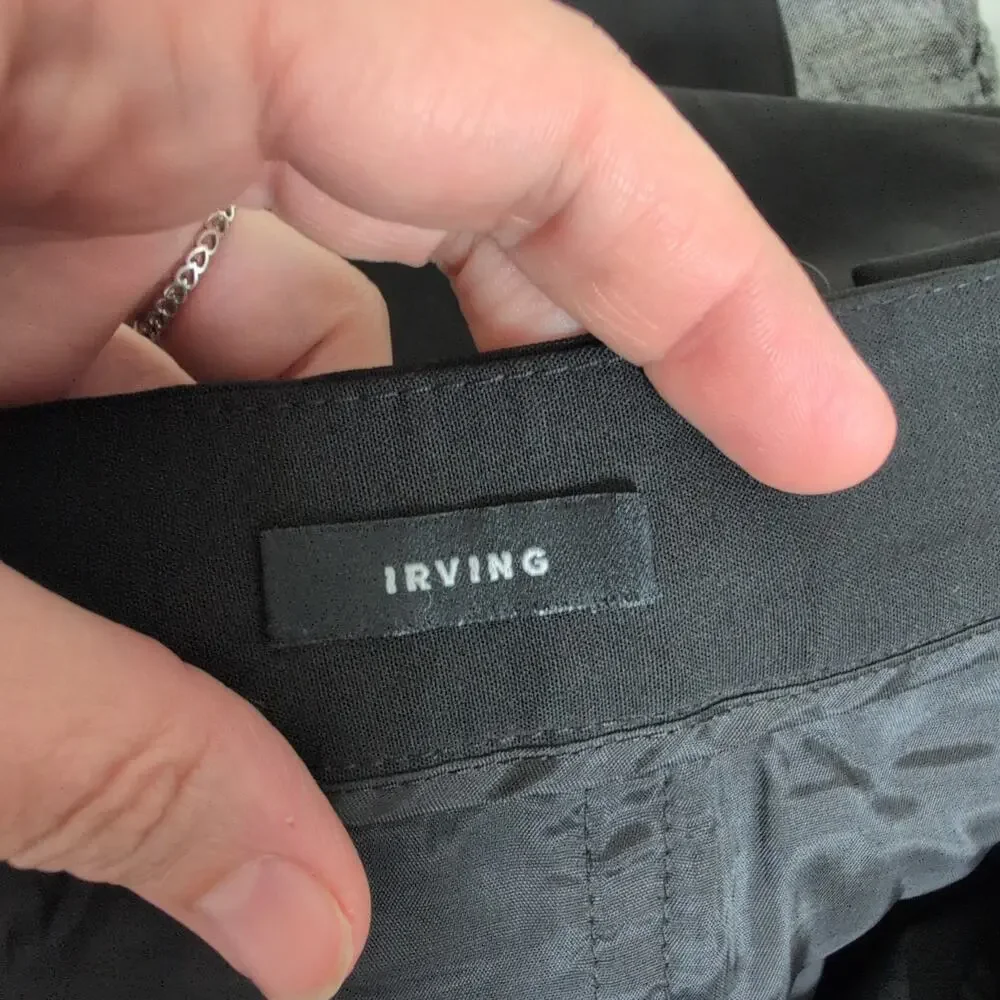 Lafayette 148 New York Black‎ Irving Trouser Pants Size 14 Wool Blend Minimalist